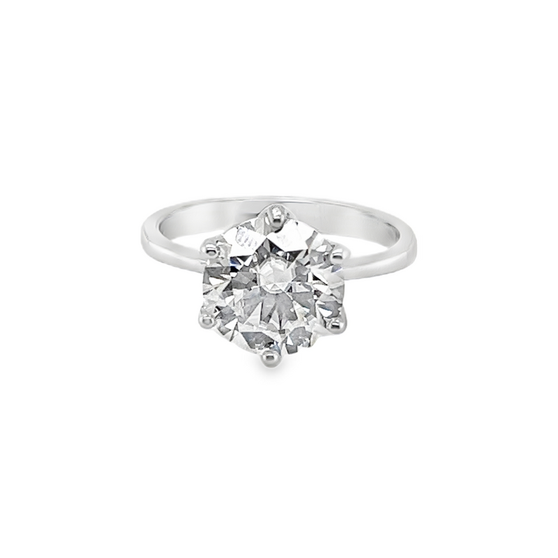 Sterling Silver Moissanite 3.6 CTW Solitaire Engagement Ring -