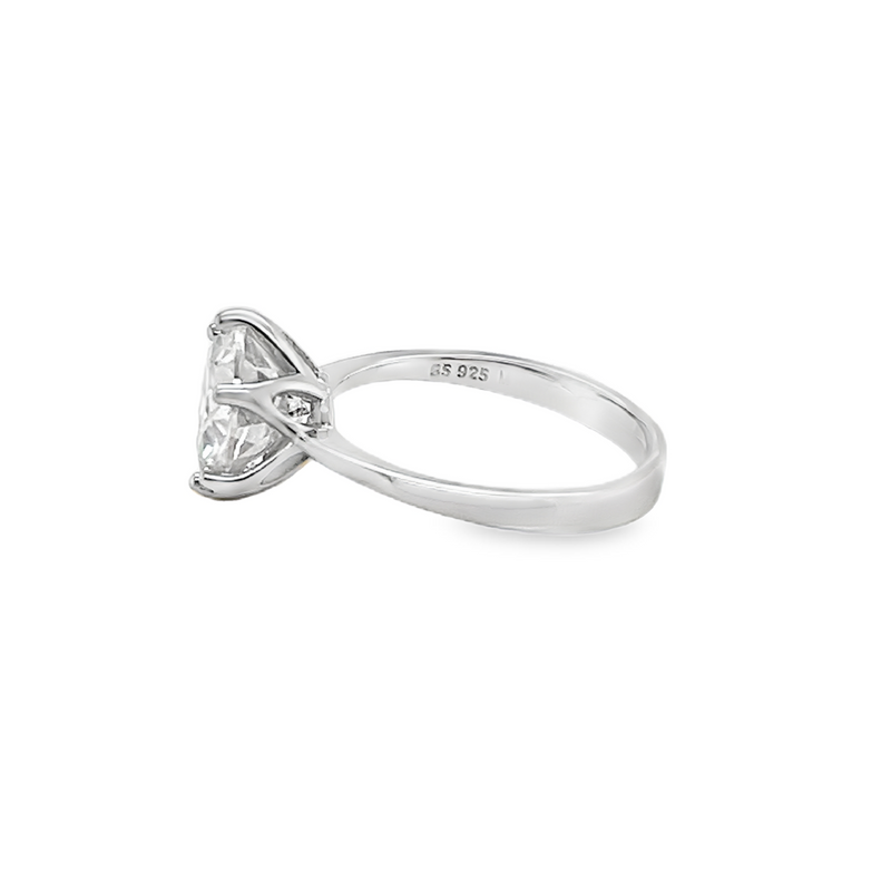 Sterling Silver Moissanite 3.6 CTW Solitaire Engagement Ring -