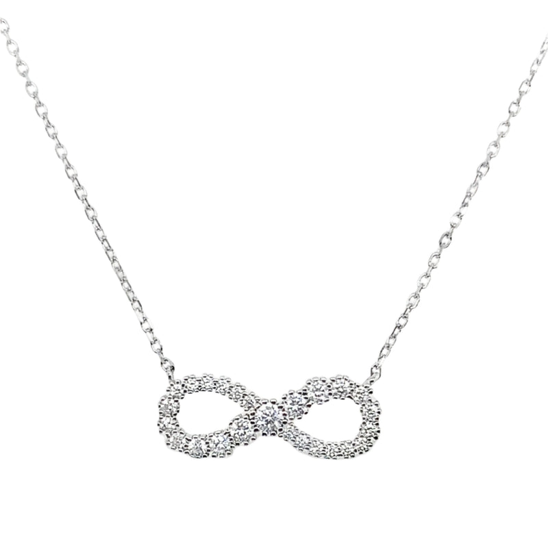 Sterling Silver CZ Infinity Necklace