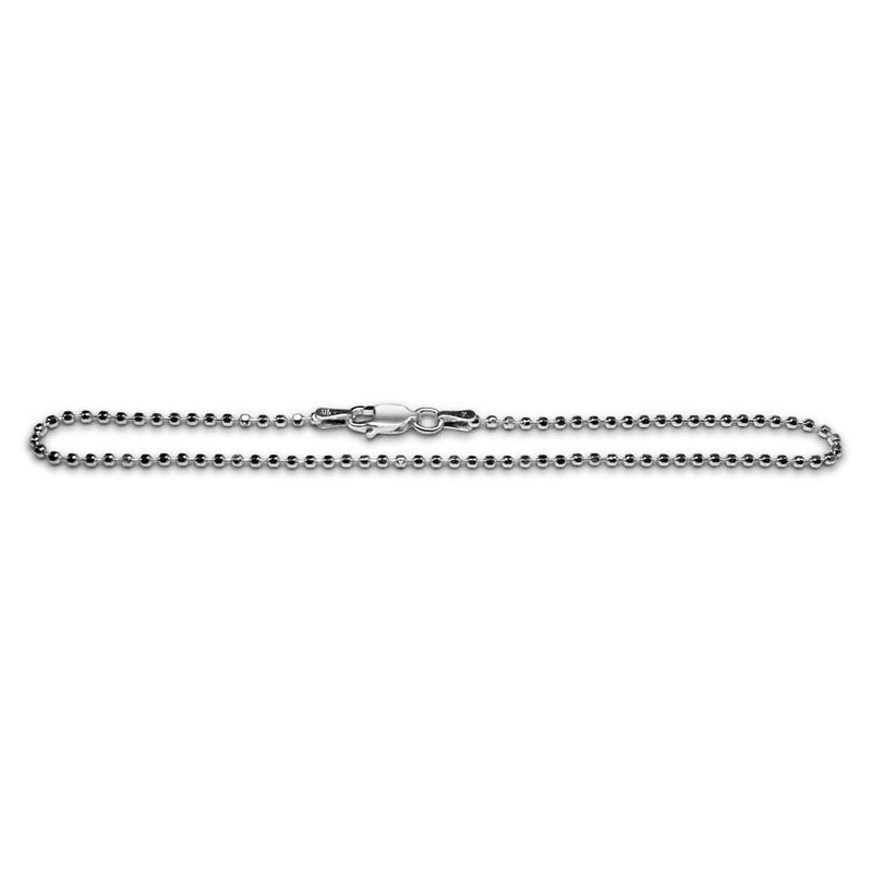 Sterling Silver Hexagon Beads Anklet (10")