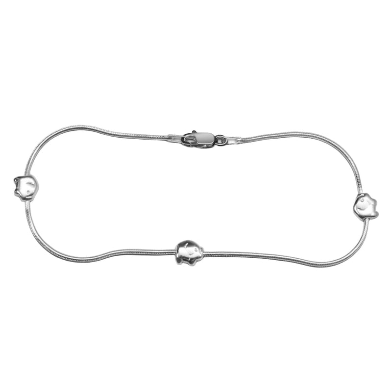 Sterling Silver Elephant Anklet (9")