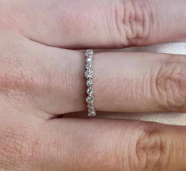 Sterling Silver Moissanite Band