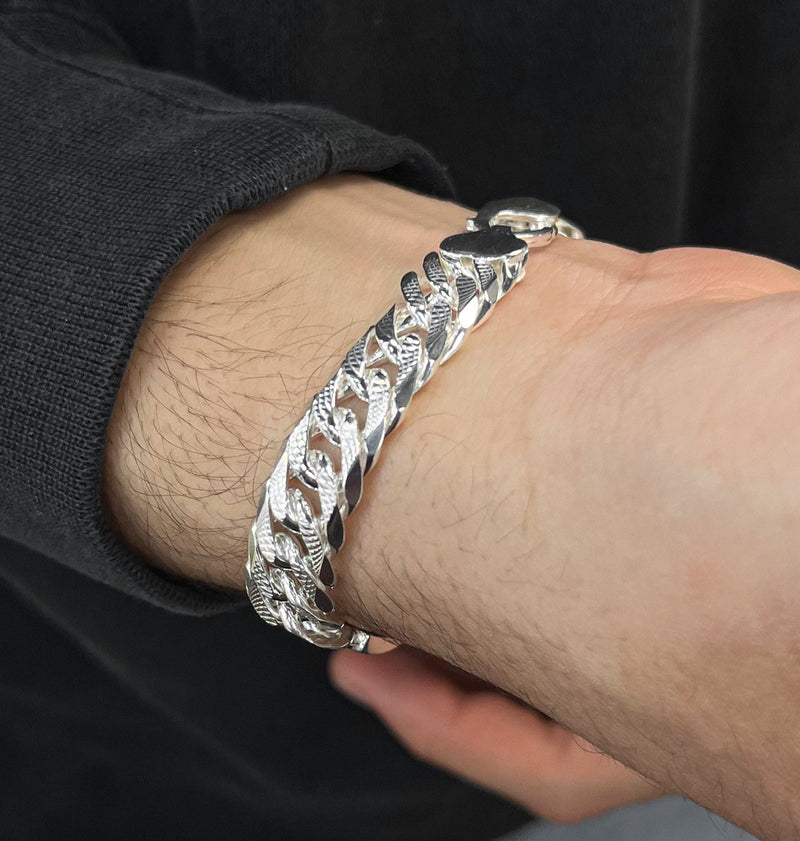 Double Curb Pave ID Bracelet 200 Gauge