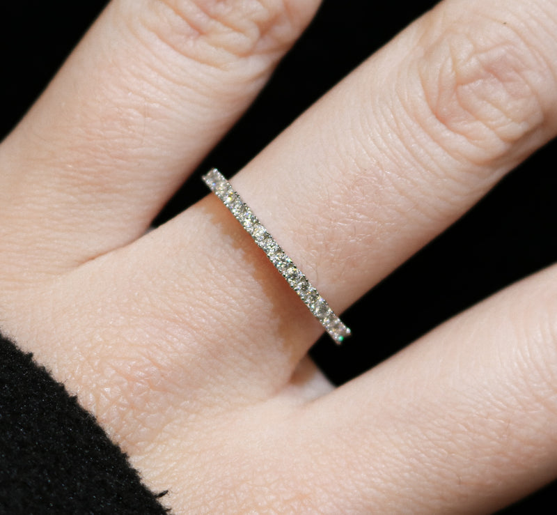 Sterling Silver Moissanite Pave 1.5CT Band