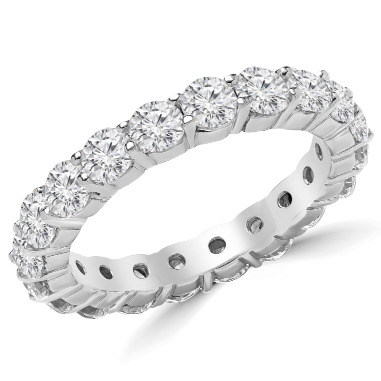 Sterling Silver Moissanite 3.0CT Eternity Band