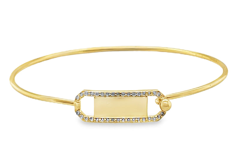 Engravable Rectangle CZ Bangle