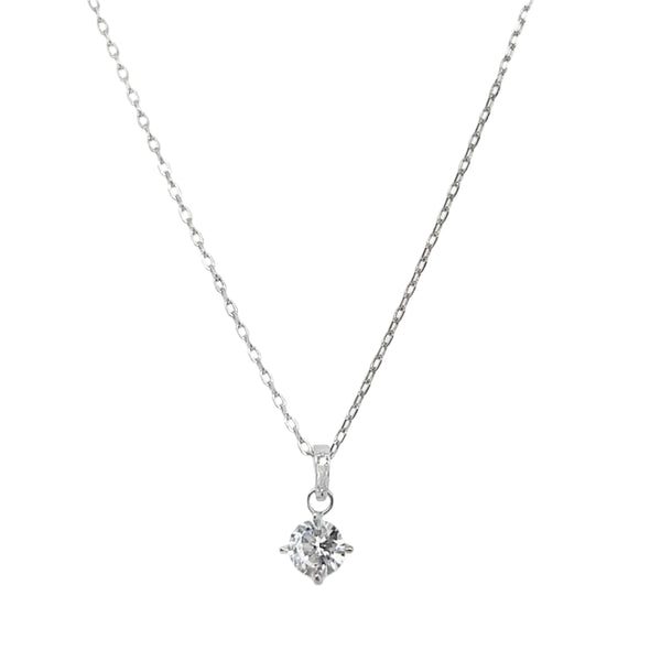 Sterling Silver CZ Circle Necklace