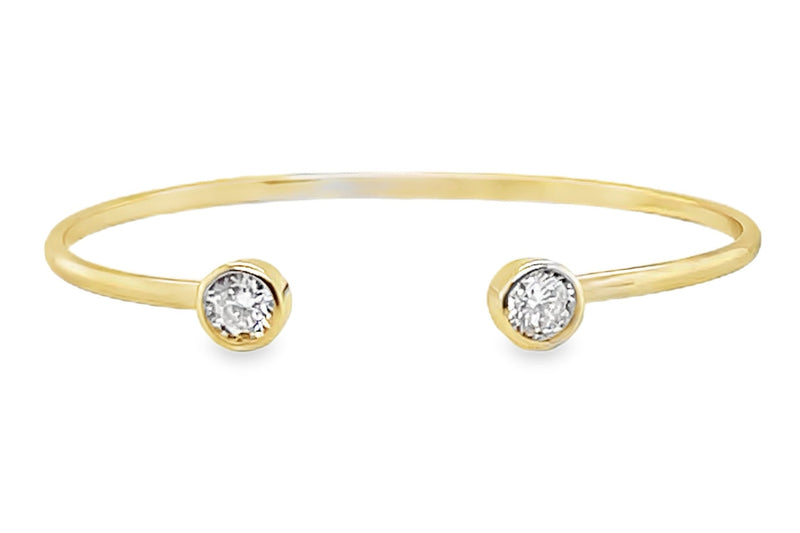 Sterling Silver CZ Open Bangle