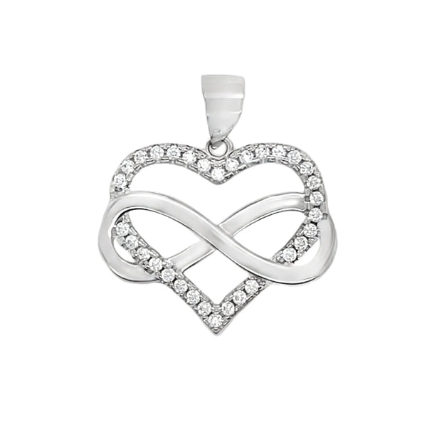 Sterling Silver CZ Heart W/ Infinity Pendant