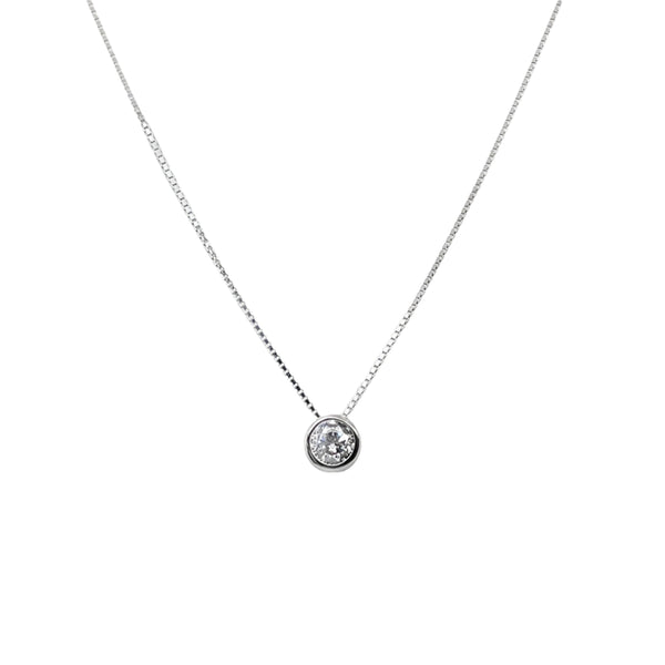 Sterling Silver Circle CZ Necklace