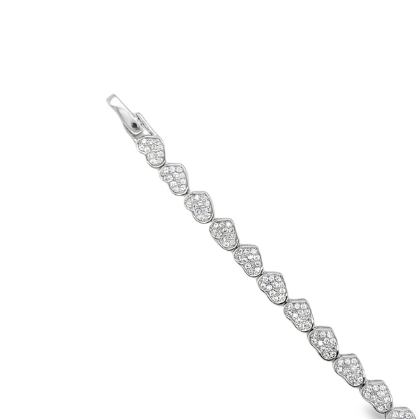 925 Sterling Silver Alternative Hearts Bracelet