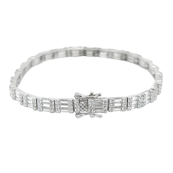 925 Sterling Silver Baguette Bracelet