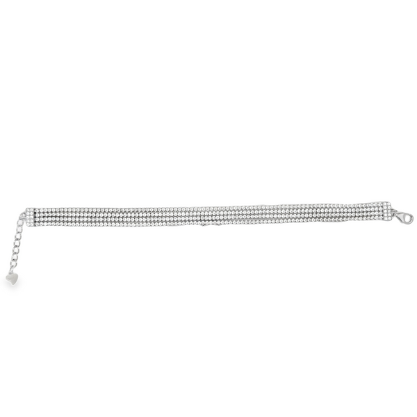 925 Sterling Silver 4 Row Tennis Bracelet CZ stones