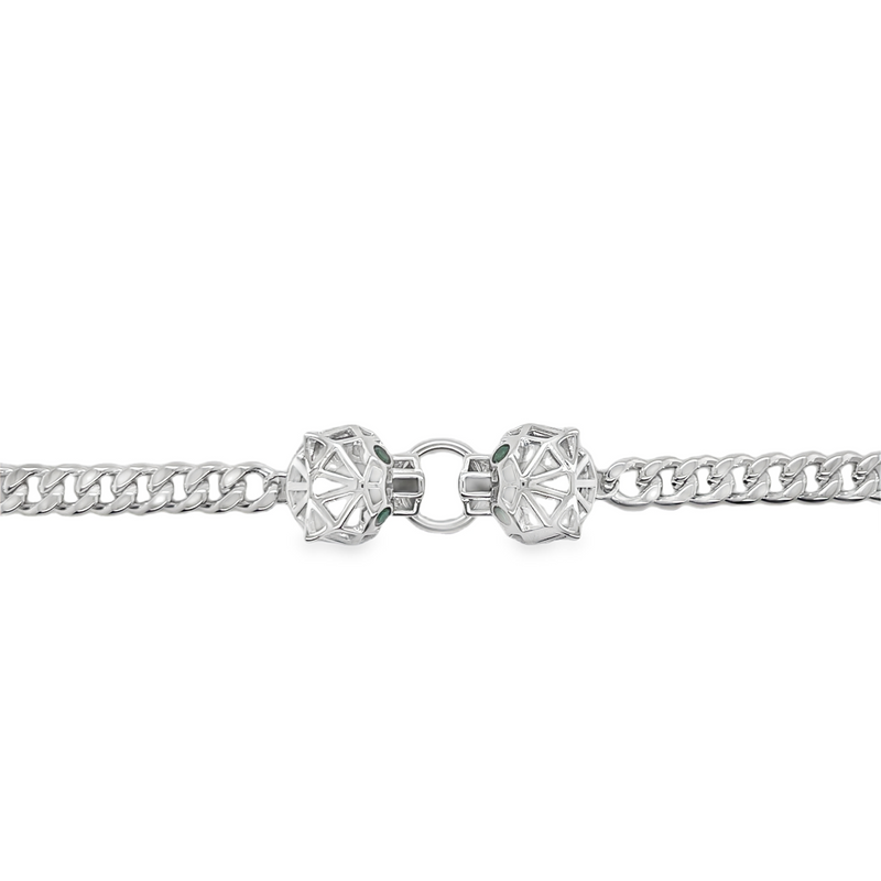 925 Sterling Silver Double Panther Bracelet CZ Stones