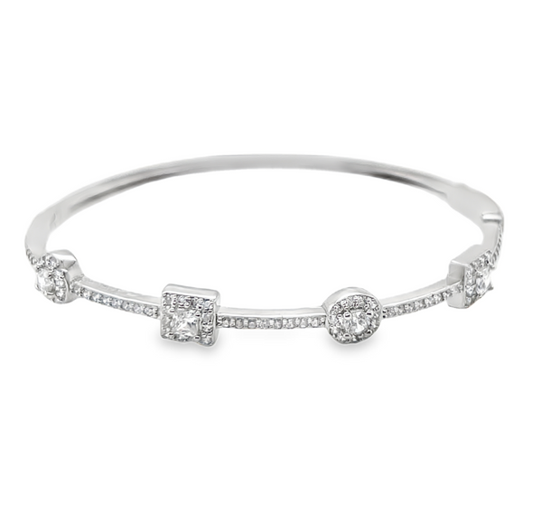 925 Sterling Silver CZ Bangle