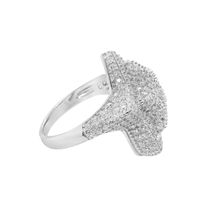 Sterling Silver Moissanite Pave Star Men's Ring