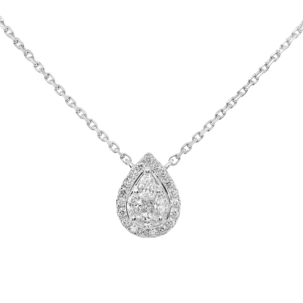 7/10 CT. T.W. Lab-Created Diamond Teardrop Pendant and Earrings in 14K White Gold