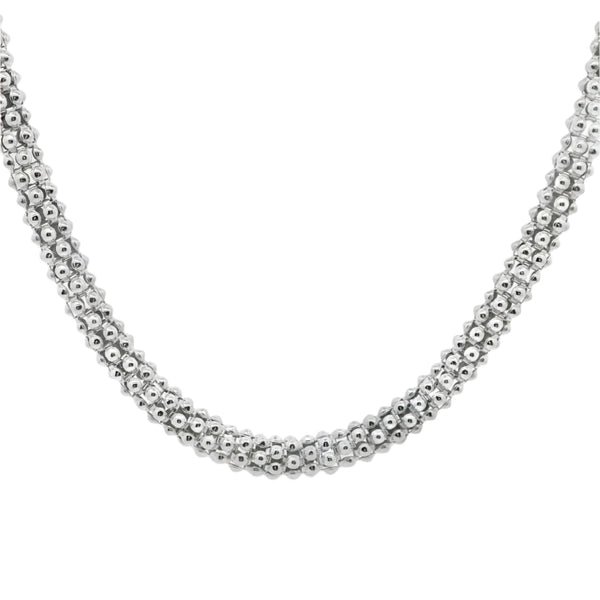 Sterling Silver Rhodium 6mm Popcorn Chain