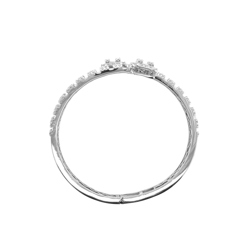 Sterling Silver Fancy Baguette CZ Bangle