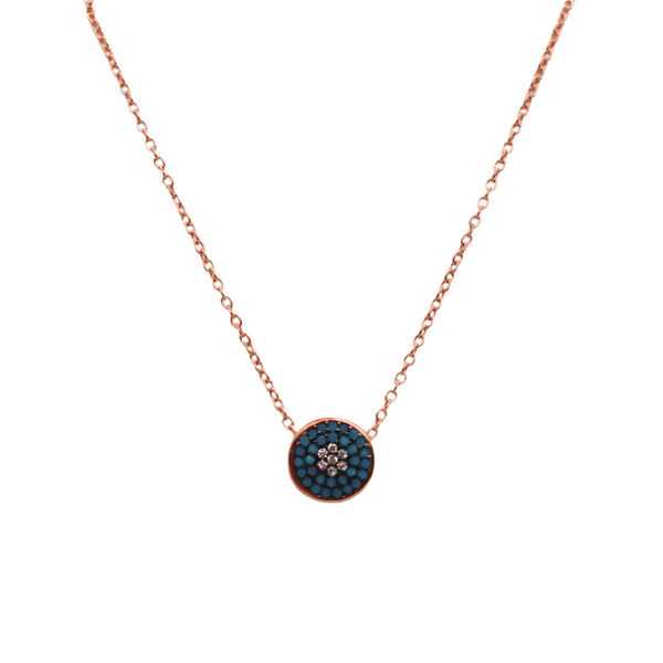 Sterling Silver Blue Stone Evil Eye Necklace