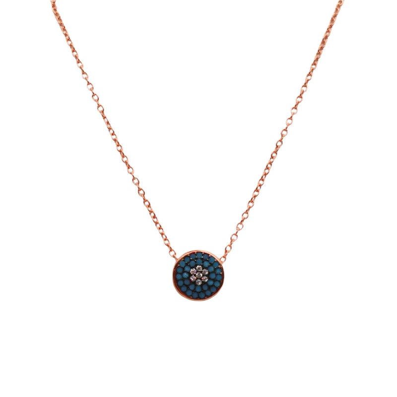 Sterling Silver Blue Stone Evil Eye Necklace