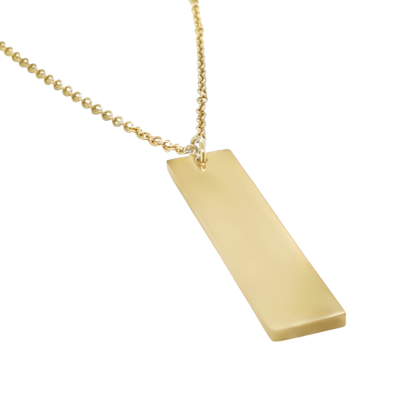 Stainless Steel Engravable Vertical Bar Necklace