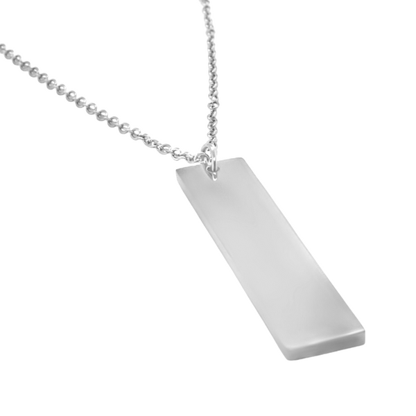 Stainless Steel Engravable Vertical Bar Necklace