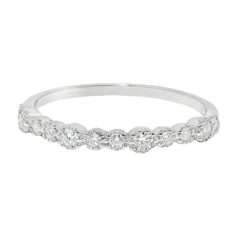 Sterling Silver Moissanite Band