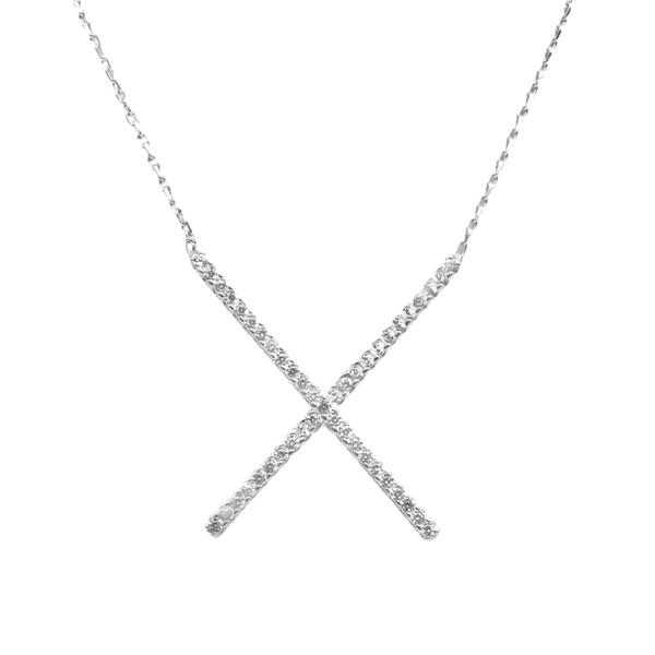 Sterling Silver CZ Cross Necklace