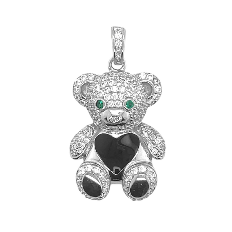 Sterling Silver Teddy Bear with Belly Heart