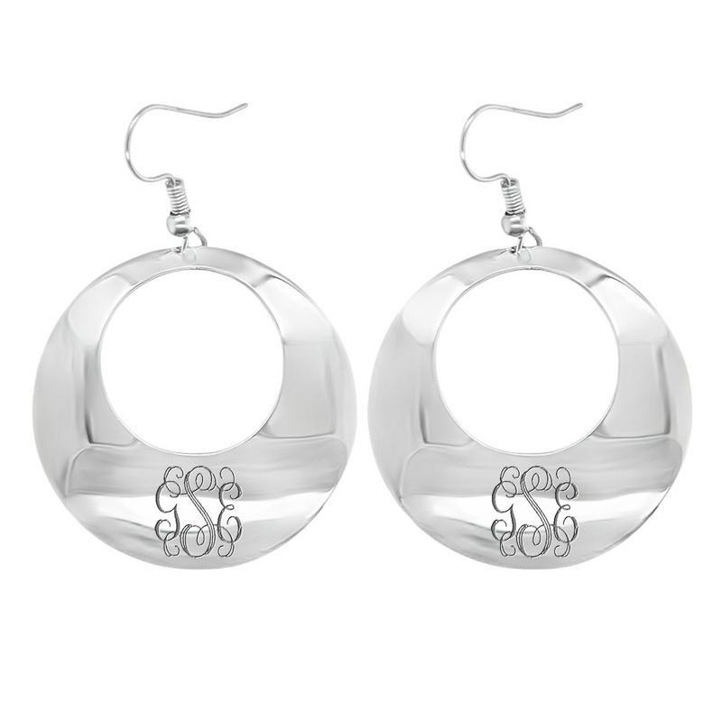 German Silver Round Cut-Out French Wire Earrings