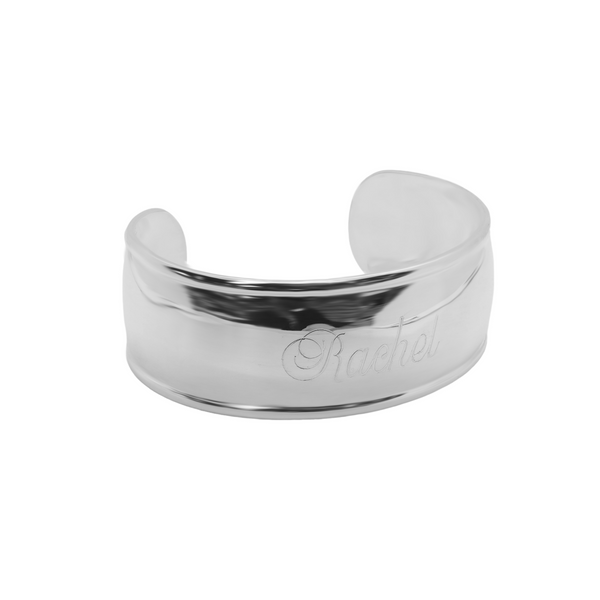 Sterling Silver Engravable Cuff Bangle Bracelet