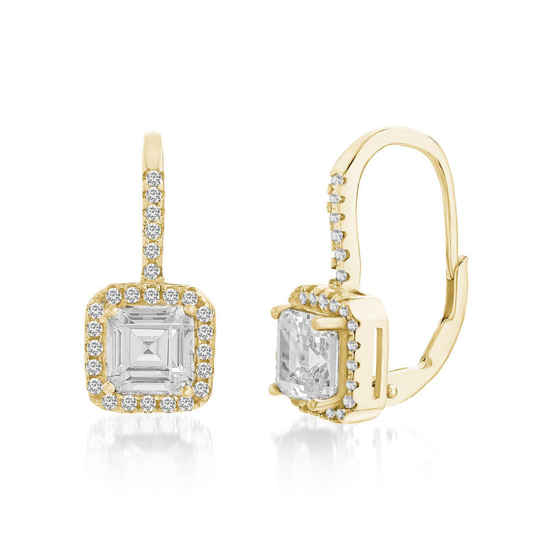 GOLD CZ LEVER BACK EARRING - Atlanta Jewelers Supply