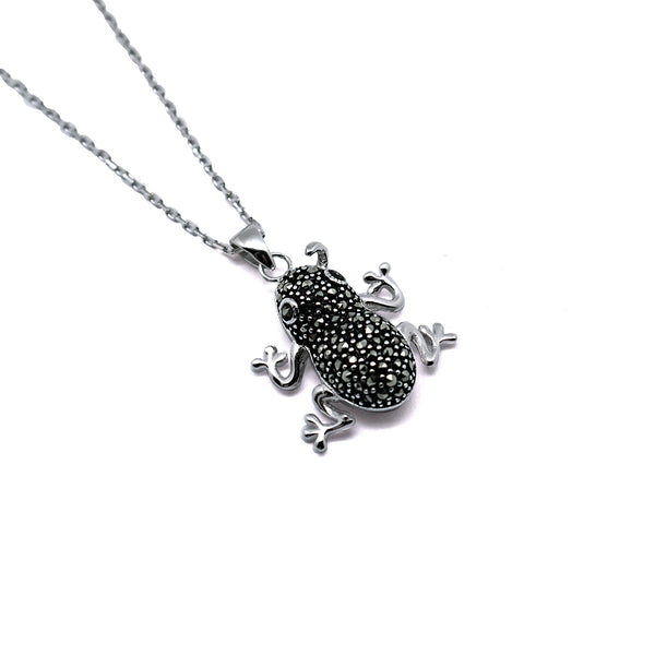 Sterling Silver Frog Necklace