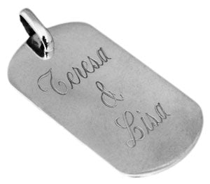 Sterling Silver 48mm Tall Dog Tag - Atlanta Jewelers Supply