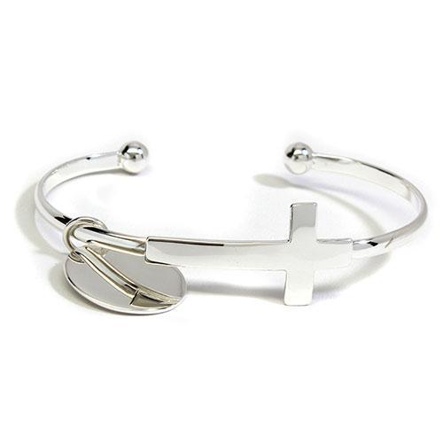 Personalized Silver Plated Cuff Bracelet Balmoral