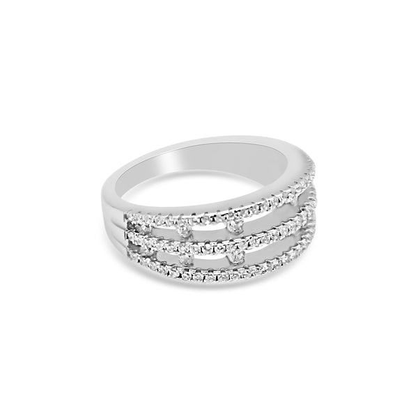 Sterling Silver Triple Row CZ Ring - Atlanta Jewelers Supply