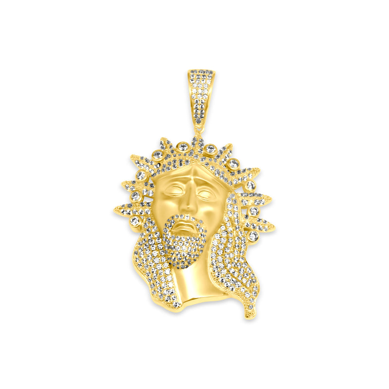 Sterling Silver Jesus CZ Pendant - Atlanta Jewelers Supply