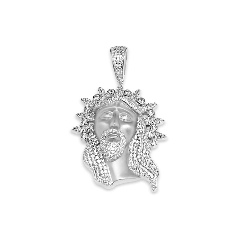 Sterling Silver Jesus CZ Pendant - Atlanta Jewelers Supply