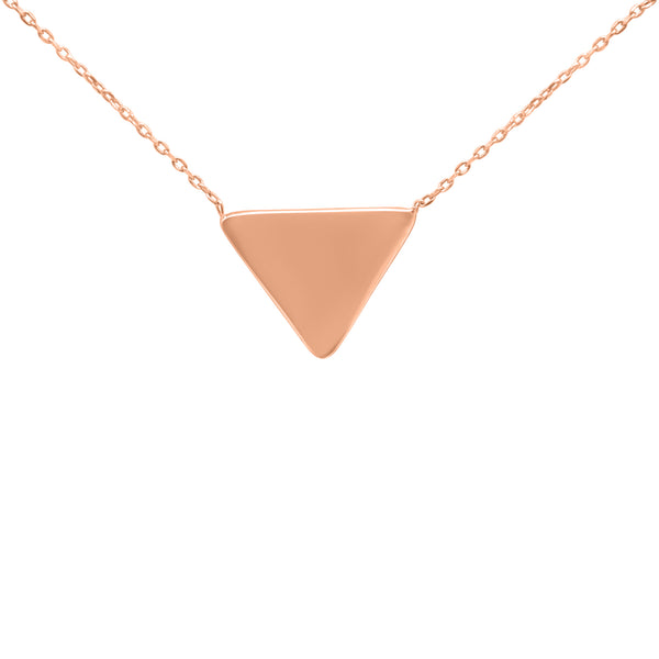 Sterling Silver Rose Gold Plated Triangle Necklace