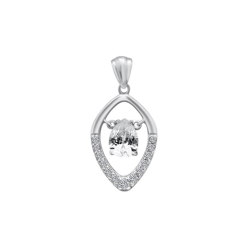 Sterling Silver Floating Teardrop Pendant