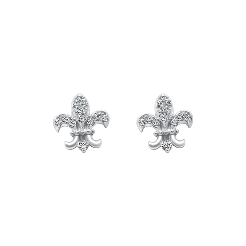 Fleur De Lis Stud Earrings