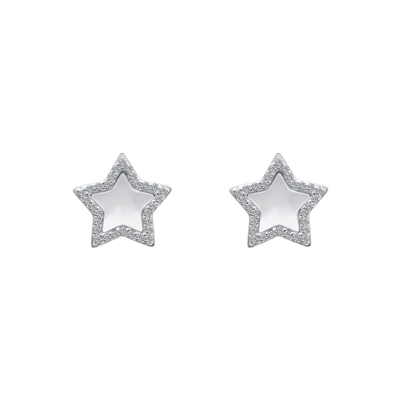 White Shell Star Studs