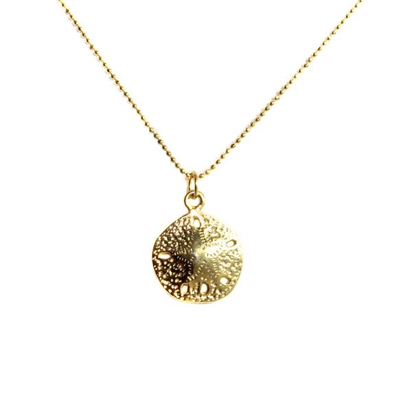 Sterling Silver Gold Plate Sand Dollar Necklace